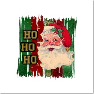 Ho Ho Ho Vintage Santa Merry Christmas Posters and Art